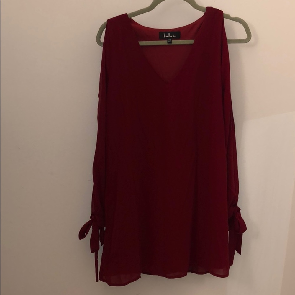 Maroon Long-Sleeve Lulus Dress